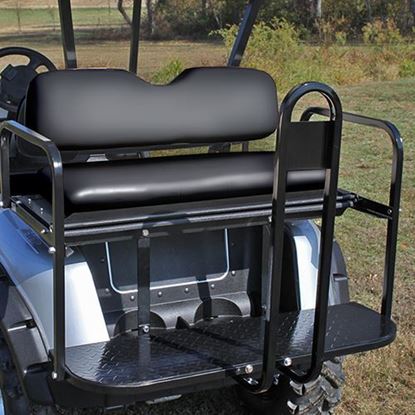 Picture of Rhino 700 Series Super Saver E-Z-Go RXV Black Cushions Steel Rear Flip Seat Kit