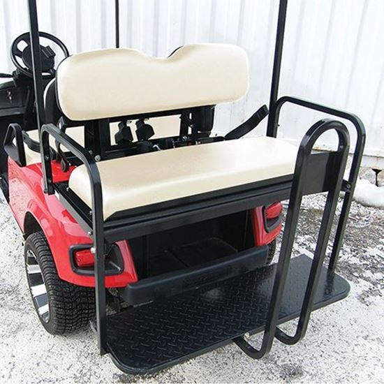Picture of Rhino 700 Series Super Saver E-Z-Go TXT 1996+ Oyster Cushions Steel Rear Flip Seat Kit