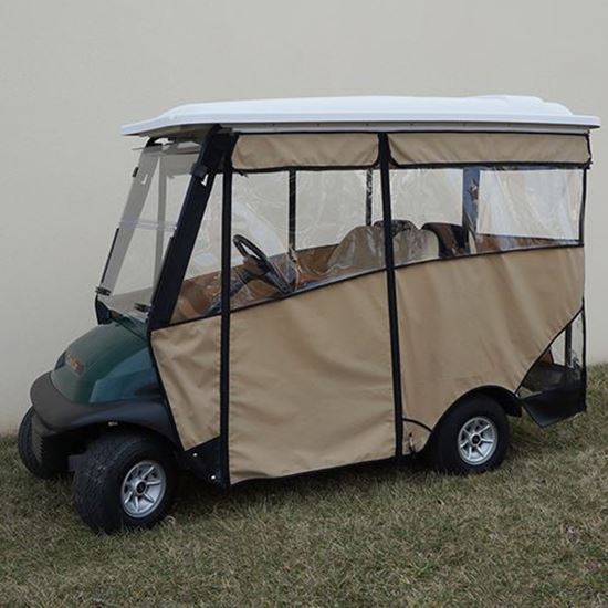 Picture of Beige Odyssey 3-Sided Enclosure for Club Car Precedent with RHOX 88" Top