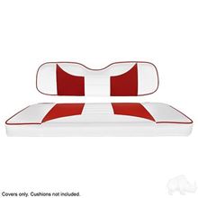Picture of White/Red Rally Seat Cover Set for Rhino Rear Seat Kit