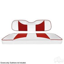 Picture of White/Red Rally Seat Cover Set for Club Car Precedent Front Seats