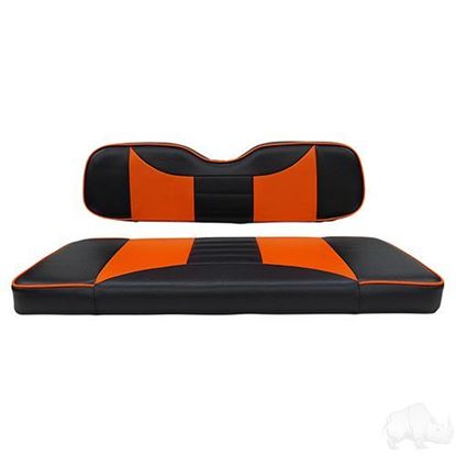 Picture of Seat Kit, Rear Flip, Steel, Rally Black/Orange Cushions, Rhino 300 Series fits Club Car DS