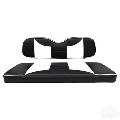 Picture of Seat Kit, Rear Flip, Steel, Rally Black/White Cushions, Rhino 300 Series fits Club Car DS