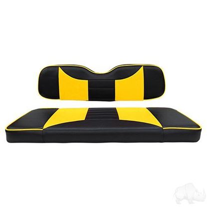 Picture of Seat Kit, Rear Flip, Steel, Rally Black/Yellow Cushions, Rhino 300 Series fits Club Car DS