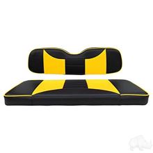 Picture of E-Z-Go TXT 1996+ Rally Black/Yellow Cushions Aluminum Rear Seat Kit