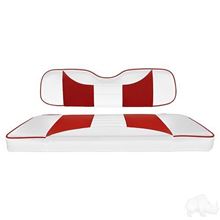 Picture of E-Z-Go TXT 1996+ Rally White/Red Cushions Aluminum Rear Seat Kit