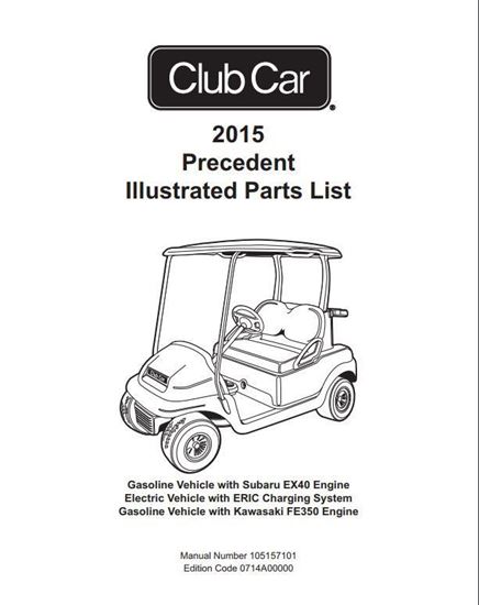 Picture of Parts Manual, Club Car Precedent 2015 Gas & Electric