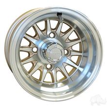 Picture of Club Car DS Gas 93-03.5 & Electric 84-03.5 6" Spindle Lift Kit, 22x11-10 RHOX Mojave DOT 4 Ply Tires with Pearl/Silver Phoenix Wheels