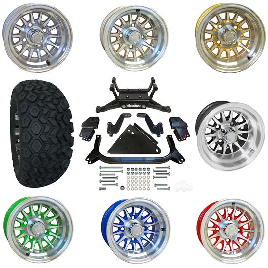 Picture of Yamaha G22/GMAX BMF 6" A-Arm Lift Kit, 22x11-10 All Terrain Tires, and Phoenix Wheels - Choose Your Wheel