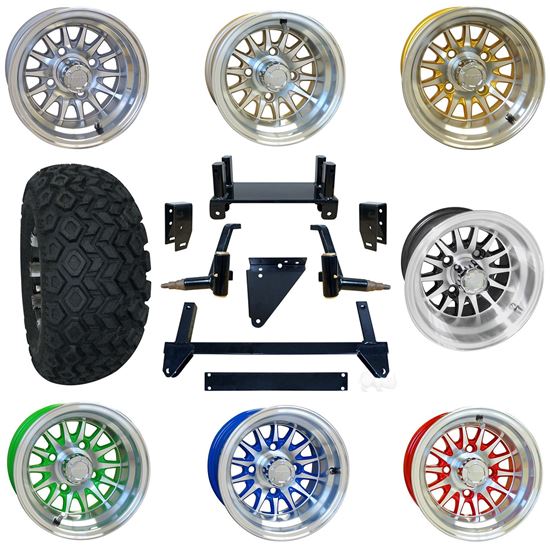 Picture of Combo, Yamaha G29-Drive 07-16 4" Standard Duty Lift Kit, 22x11-10 All Terrain Tires, and Phoenix Wheels - Choose Your Wheel