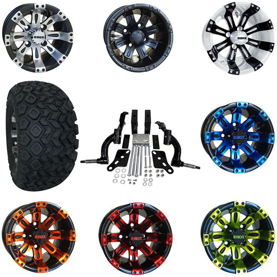 Picture of Club Car DS 2003.5-2009 6" Spindle Lift Kit, 22x11-10 All Terrain Tires, and Vegas Wheels - Choose Your Wheel
