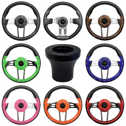 Picture of E-Z-GO Steering Wheel and Black Adapter Combo - Choose Your Steering Wheel