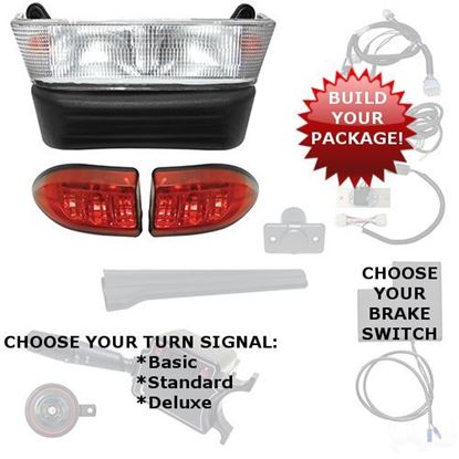 Picture of Club Car Precedent Electric 2008.5-Up with 8V Batteries Halogen Light Bar Kits - Choose Your Street Legal Kit