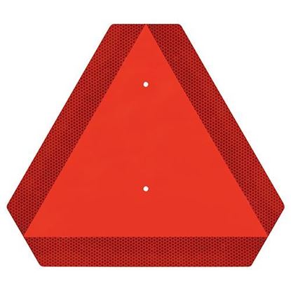 Picture of Slow Moving Vehicle Emblem, Aluminum, Orange Reflective Triangle