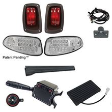 Picture of Deluxe Street Legal LED Factory Light Kit with OE Fit Brake Pedal Switch for E-Z-Go RXV 2016-Up