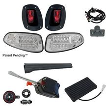 Picture of Basic Street Legal Clear Lens LED Factory Light Kit with OE Fit Brake Pedal Switch for E-Z-Go RXV 2008-2015