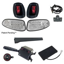 Picture of Deluxe Street Legal Clear Lens LED Factory Light Kit with OE Fit Brake Pedal Switch for E-Z-Go RXV 2008-2015