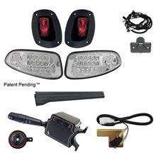 Picture of Deluxe Street Legal Clear Lens LED Factory Light Kit with Time Delay Brake Switch for E-Z-Go RXV 2008-2015 Electric Only