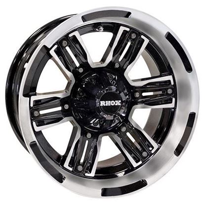 Picture of Wheel, RHOX RX285 Machined with Gloss Black with Gloss Black Inserts 14x7