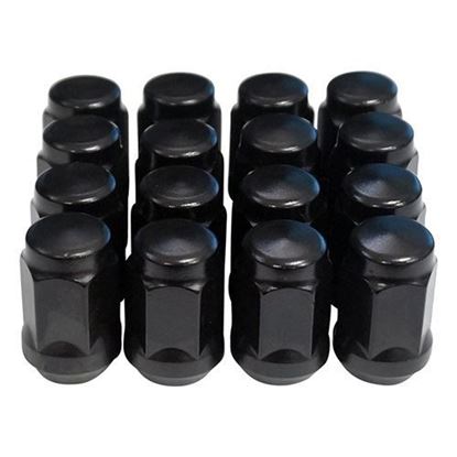 Picture of Standard Flat Black Lug Nut (Set of 16) for Club Car & E-Z-Go Wheels
