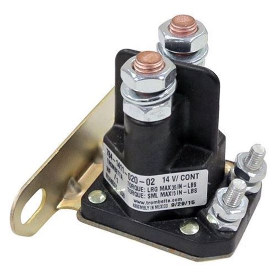 Picture of Solenoid, 12V-14V 4 Terminal Silver, E-Z-Go Medalist/TXT 4-cycle Gas 1994-Up
