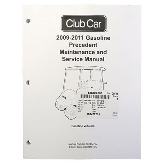 Picture of Maintenance & Service Manual, Club Car Precedent Gas 2009-2011