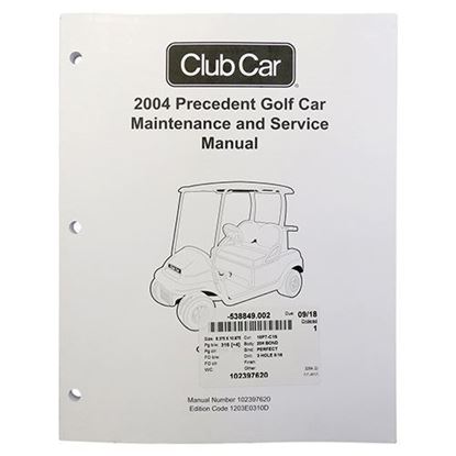 Picture of Maintenance & Service Manual, Club Car Precedent Gas 2004
