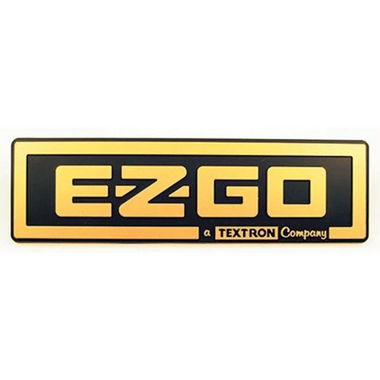 Picture of Emblem, Name Plate, Black/Gold, E-Z-Go TXT 1996-2013, OEM 71037G02 or 71037G04
