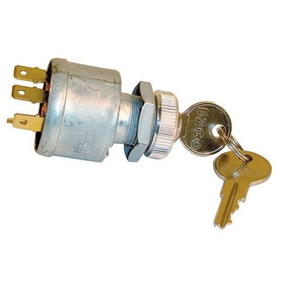 Picture of Key Switch, 4 Terminal, 3-Position, E-Z-Go 1968-Up with Factory Lights