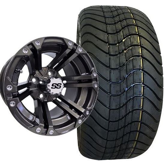Picture of Non-Lifted, Set of (4) Tire & Wheel Combo: RHOX RXLP DOT 215/40-12 Low Profile Tire and RHOX 12x7 RX335 Gun Metal Gray Wheel