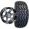 Picture of Lifted, Set of (4) Tire & Wheel Combo: Rhox RXAT DOT 23x10-14 and Rhox 14x7 RX353 Gloss Black/Machined Silver Wheel