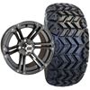 Picture of Lifted, Set of (4) Tire & Wheel Combo: Rhox RXAT DOT 23x10-14 and Rhox 14x7 RX355 Gun Metal Gray Wheel