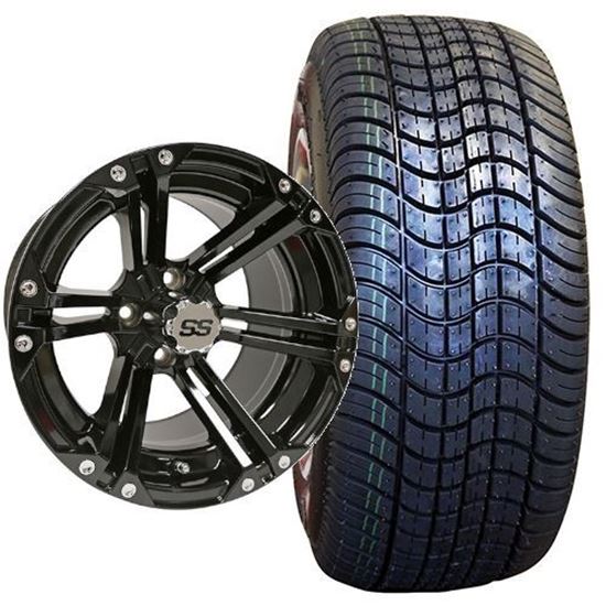 Picture of Non-Lifted, Set of (4) Tire & Wheel Combo: Rhox RXLP DOT 225/30-14 and Rhox 14x7 RX351 Gloss Black Wheel