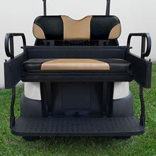 Picture of Seat Kit, Cargo Box, Rear Flip, Aluminum, Sport Black/Tan Cushions, Rhino 900 Series fits Club Car Precedent