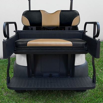 Picture of Seat Kit, Cargo Box, Rear Flip, Aluminum, Sport Black/Tan Cushions, Rhino 900 Series fits Club Car Precedent