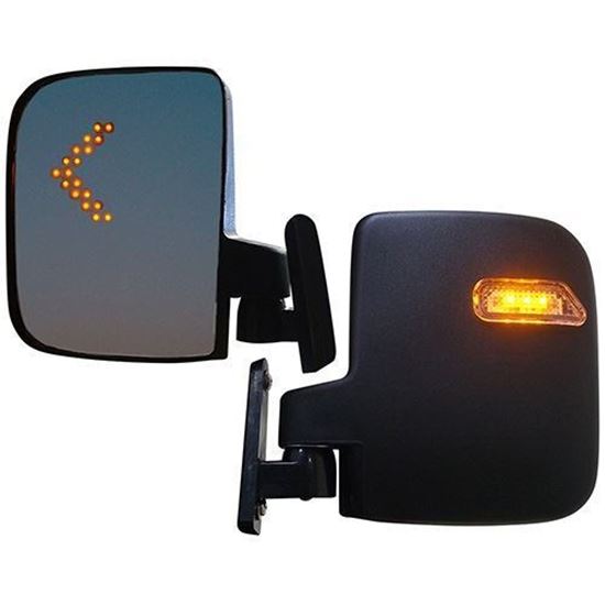 Picture of Mirror, Deluxe LED Side, Set of 2, Running/Turn Signal Lights, works for 12V-48V, 3 Wire