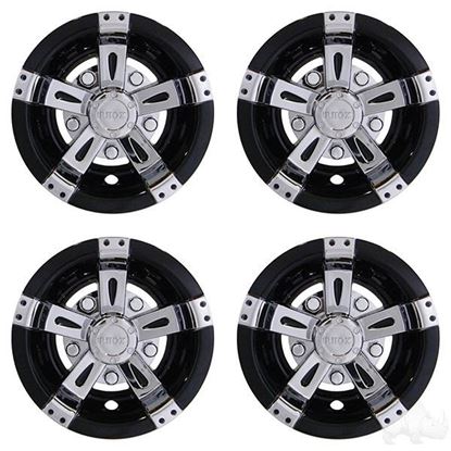 Picture of RHOX Wheel Cover, SET OF 4, 10" Vegas Chrome/Black