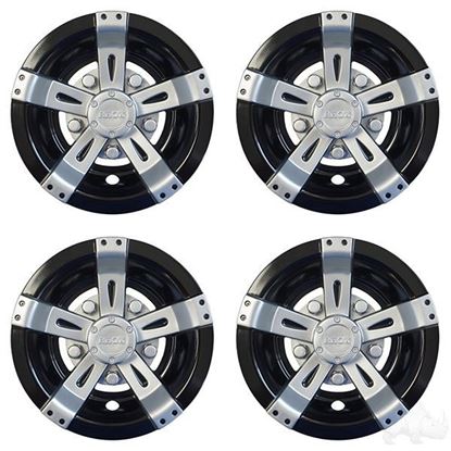Picture of RHOX Wheel Cover, SET OF 4, 8" Vegas Silver Metallic w/ Black